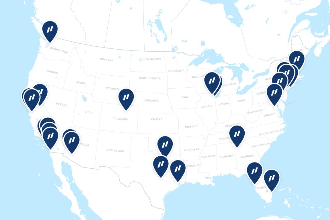 Map of Forward locations